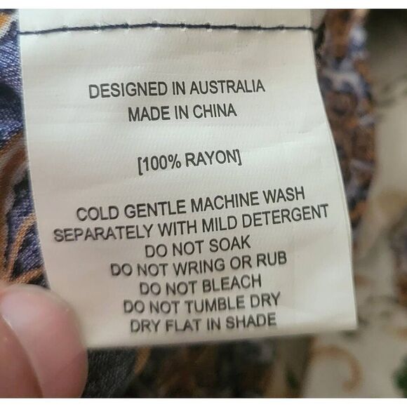 Abel the Label Dress Women's Medium Mixed Print Floral Boho Tie Waist Maxi - Picture 6 of 6